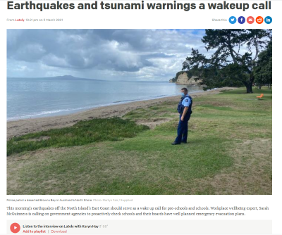 RNZ: Tsunami wakeup call
