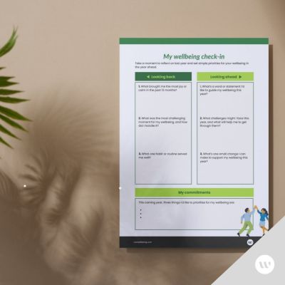 Wellbeing reflection worksheets